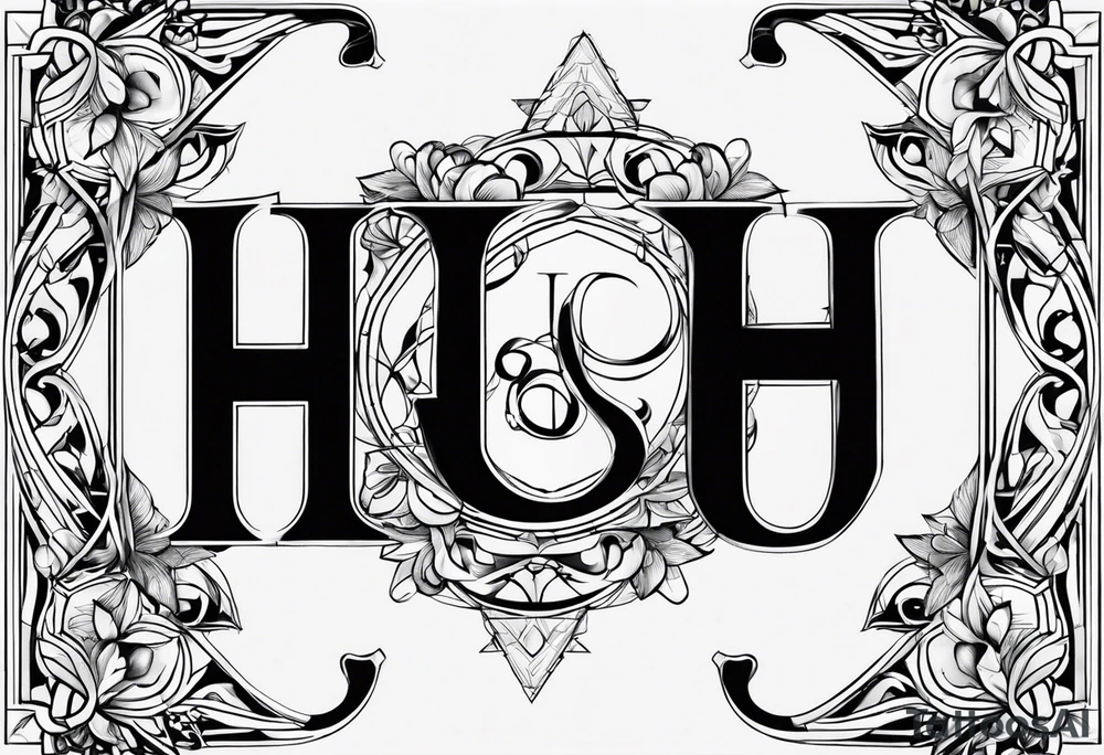 Honorata and Jacek marriage. Generate a tattoo from the letters H and J tattoo idea