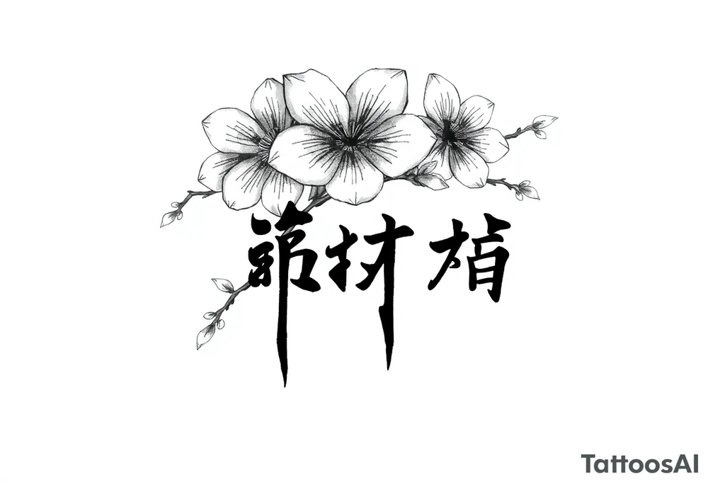 Japanese,sakura,kanji font tattoo idea