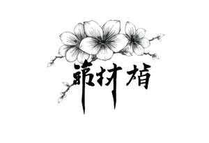 Japanese,sakura,kanji font tattoo idea