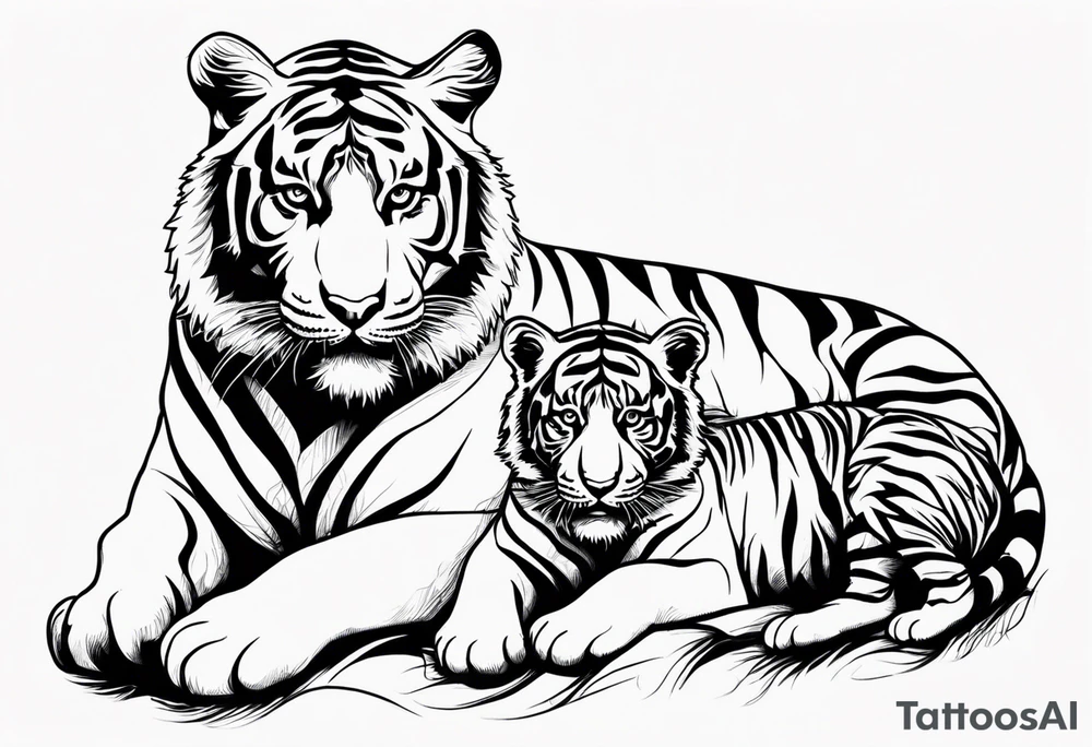 Tiger and 2 cubs tattoo idea