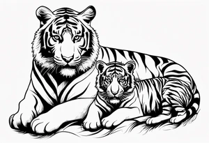 Tiger and 2 cubs tattoo idea