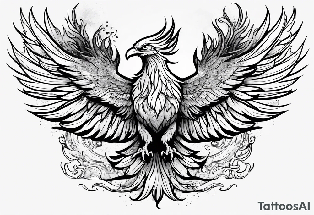 Phoenix rising from ashes tattoo idea
