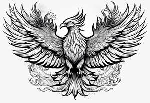 Phoenix rising from ashes tattoo idea