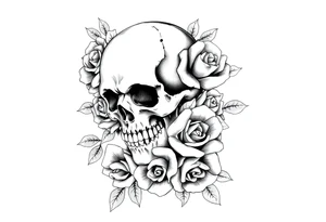 Skull and death with roses half
Sleeve tattoo idea