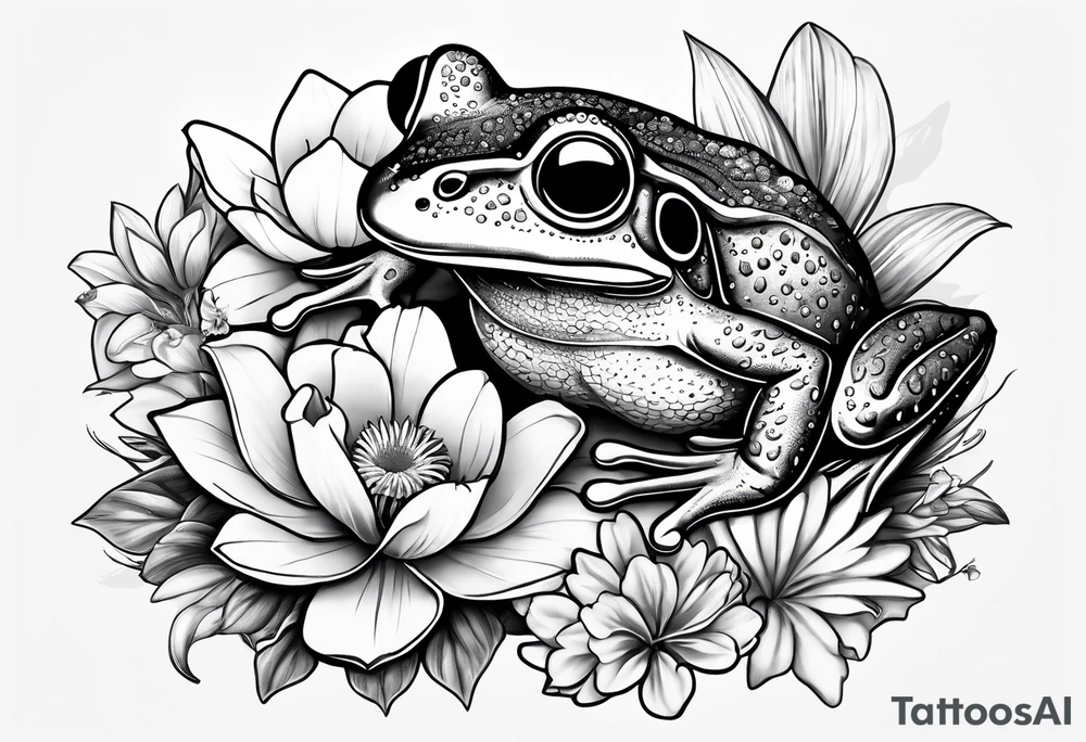Frog, engagement ring, flowers, sharks tattoo idea