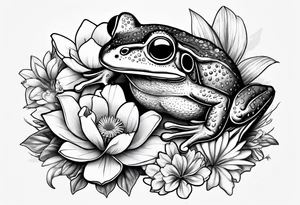 Frog, engagement ring, flowers, sharks tattoo idea