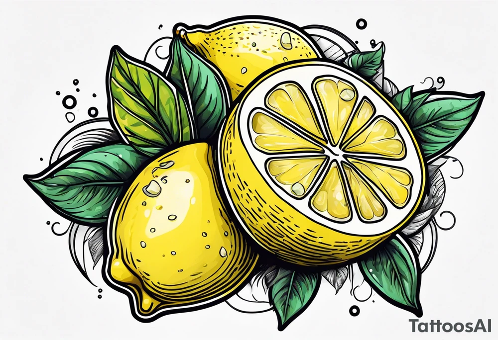 a lemon and a paw tattoo idea