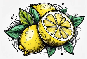 a lemon and a paw tattoo idea