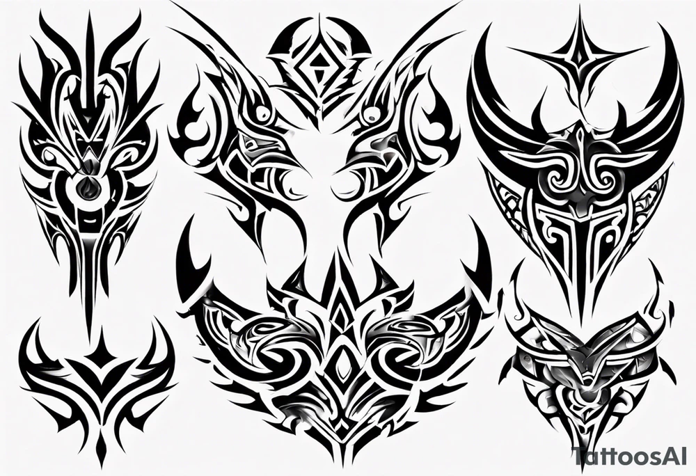 Tribal pectoral tattoo idea