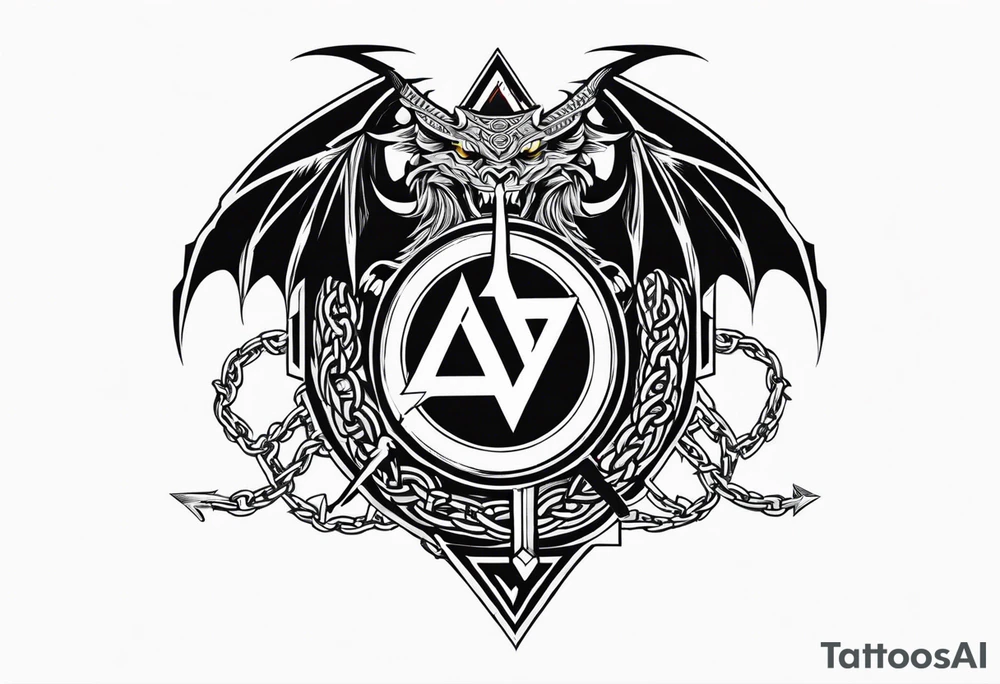 Valhalla sword shield dragon axe Valknut barbed wire chains tribal tattoo idea Valhalla sword shield dragon axe Valknut barbed wire chains tribal tattoo idea