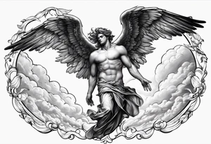 male angel falling from the sky tattoo idea