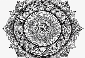 Full arm mandala henna female tattoo design with mushroom henna at shoulder tattoo idea