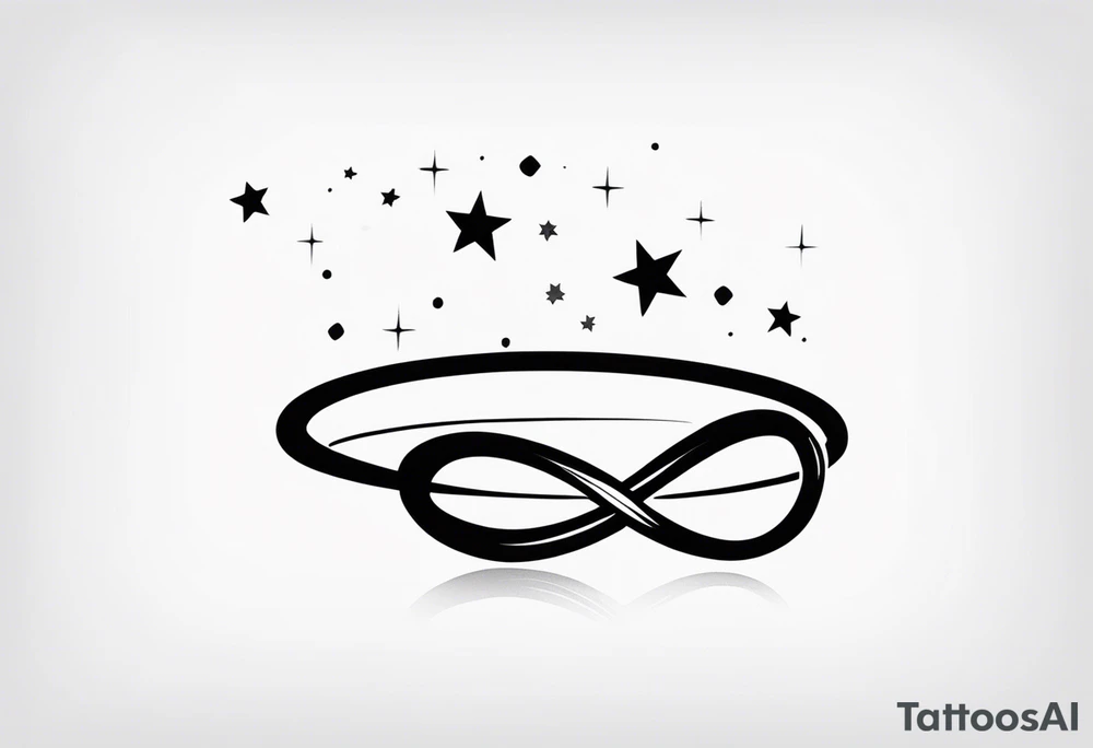 Infinity ring with stars tattoo idea