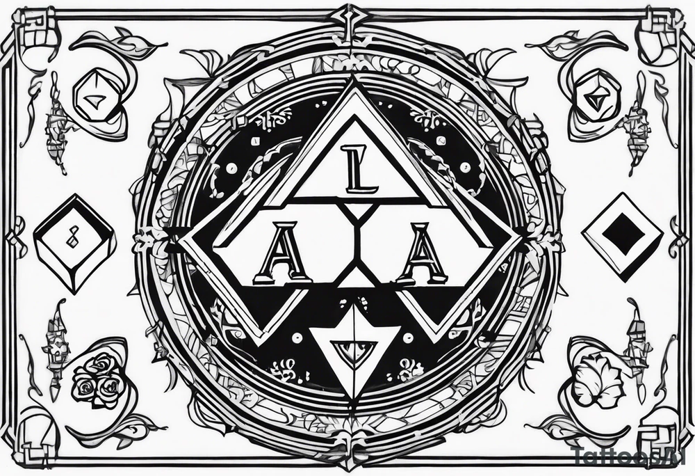 phrase "alea jacta est" surrounded by two dice tattoo idea