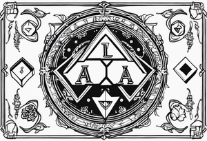 phrase "alea jacta est" surrounded by two dice tattoo idea