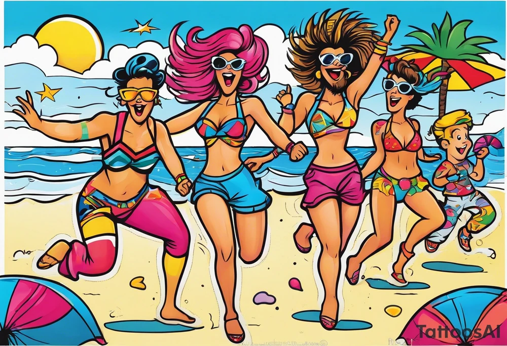 1980S BEACH DANCE 
PARTY tattoo idea