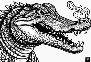 alligator smoking cigarette tattoo idea