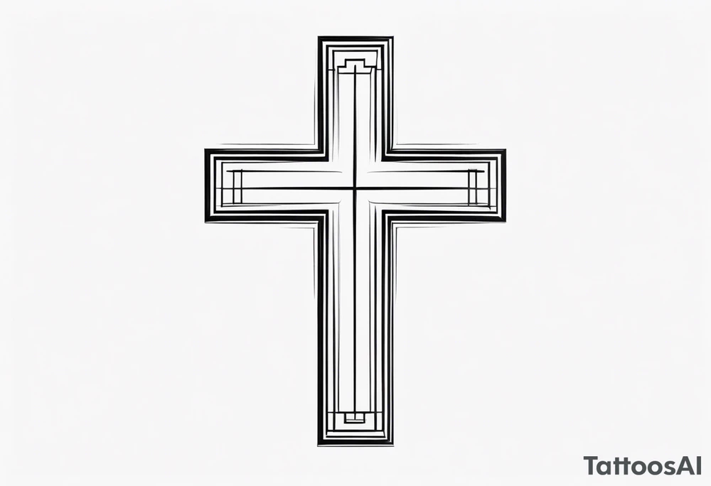 Cross tattoo with a “L” and “T” in it tattoo idea