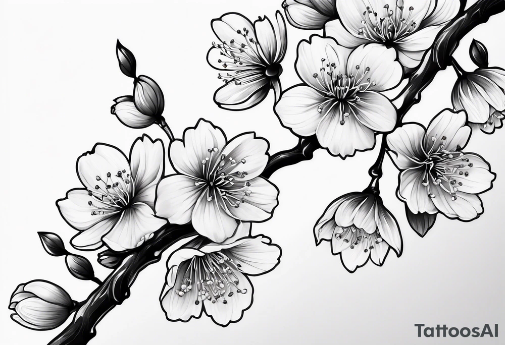 Cherry blossom for back tattoo but size is small tattoo idea