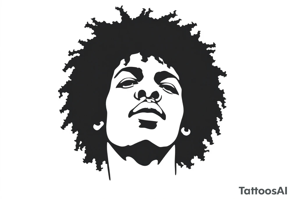 Jimi hendrix, afro, silhouette tattoo idea