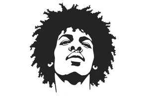 Jimi hendrix, afro, silhouette tattoo idea