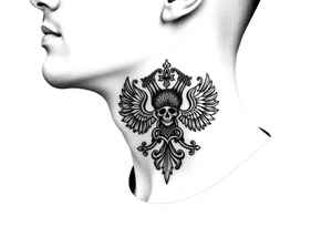 russian christian orthodox military neck design front facing tattoo idea
