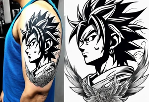Tattoo on arm with goku with wings tattoo idea