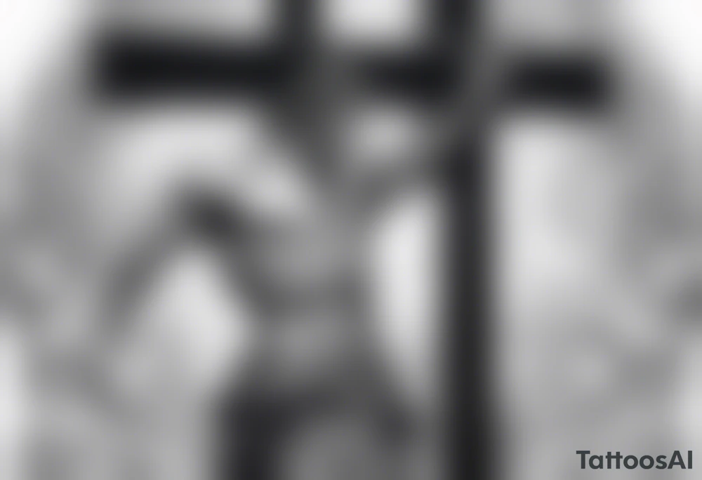 man carrying a cross tattoo idea