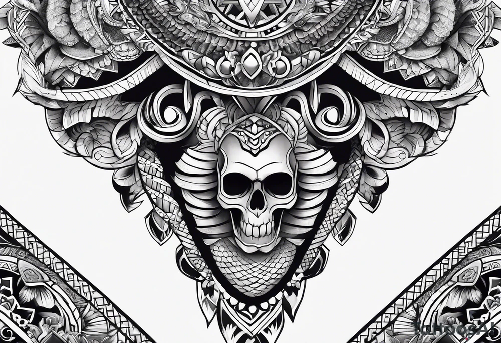 aztec snake sleeve tattoo idea