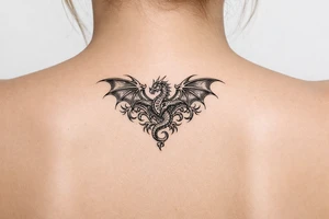 All over the back, Fourth wing dragon tattoo tattoo idea