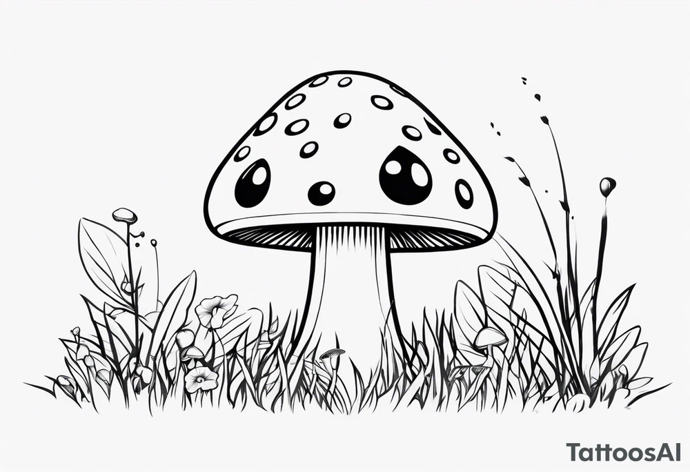 mushroom and eyes tattoo idea