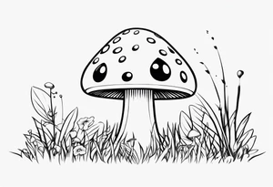 mushroom and eyes tattoo idea