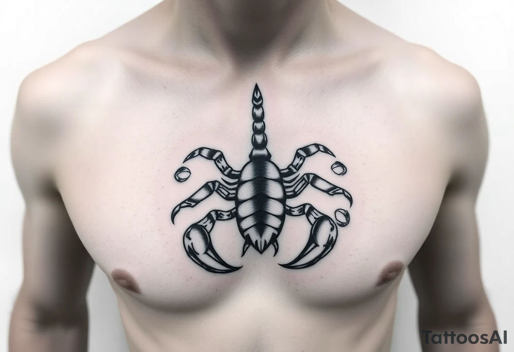 Geometric scorpion simple tattoo idea