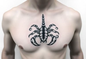 Geometric scorpion simple tattoo idea