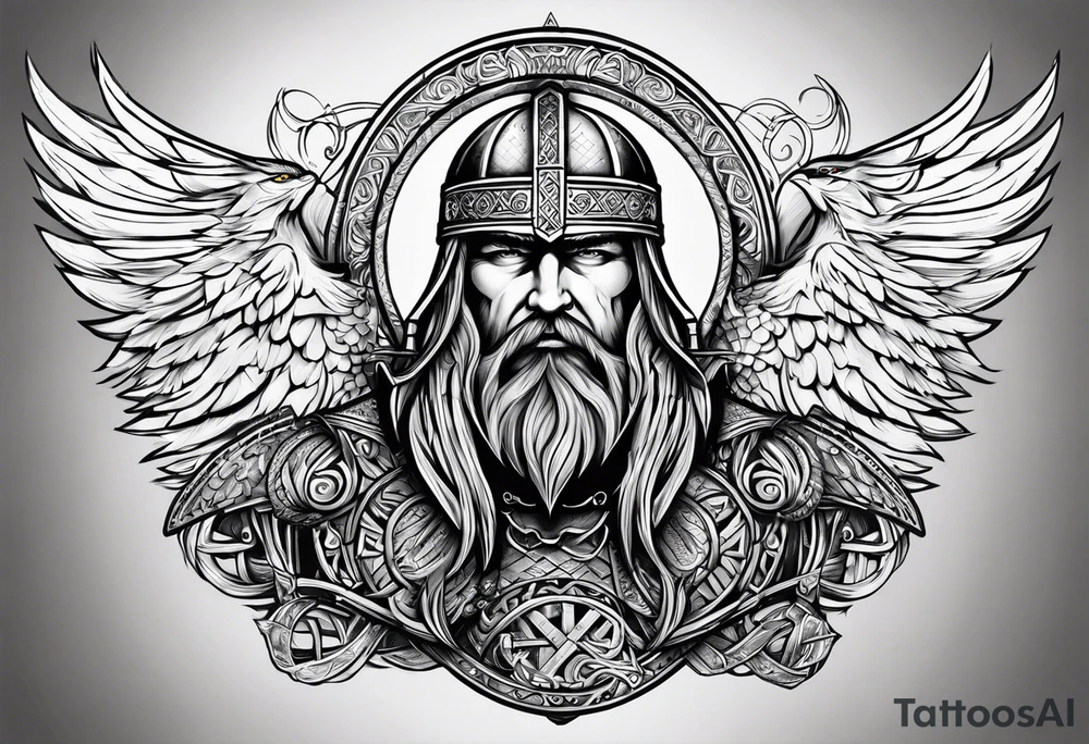 Valhalla word viking church tattoo idea