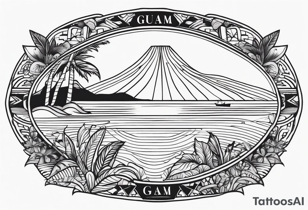 guam theme, minimalist tattoo idea