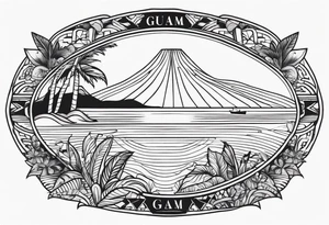 guam theme, minimalist tattoo idea