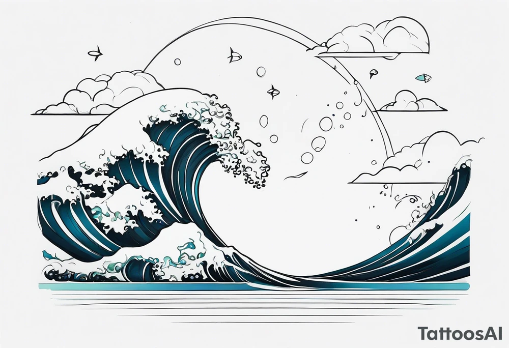 minimalist ocean wrap tattoo idea