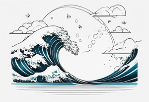 minimalist ocean wrap tattoo idea