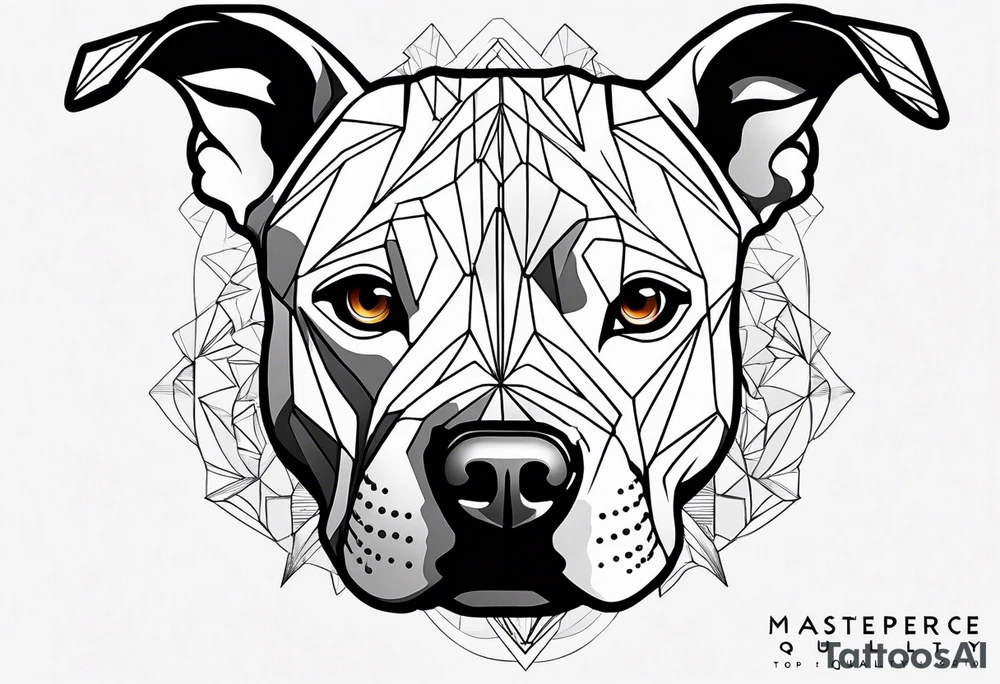 white pitbull pointed ears tattoo idea