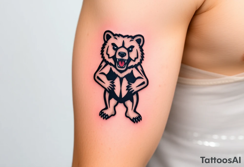 University of Northern Colorado bear mascot  standing on 2 feet tattoo idea