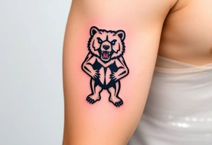 University of Northern Colorado bear mascot  standing on 2 feet tattoo idea