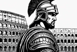 Roman soldier colosseum in background tattoo idea