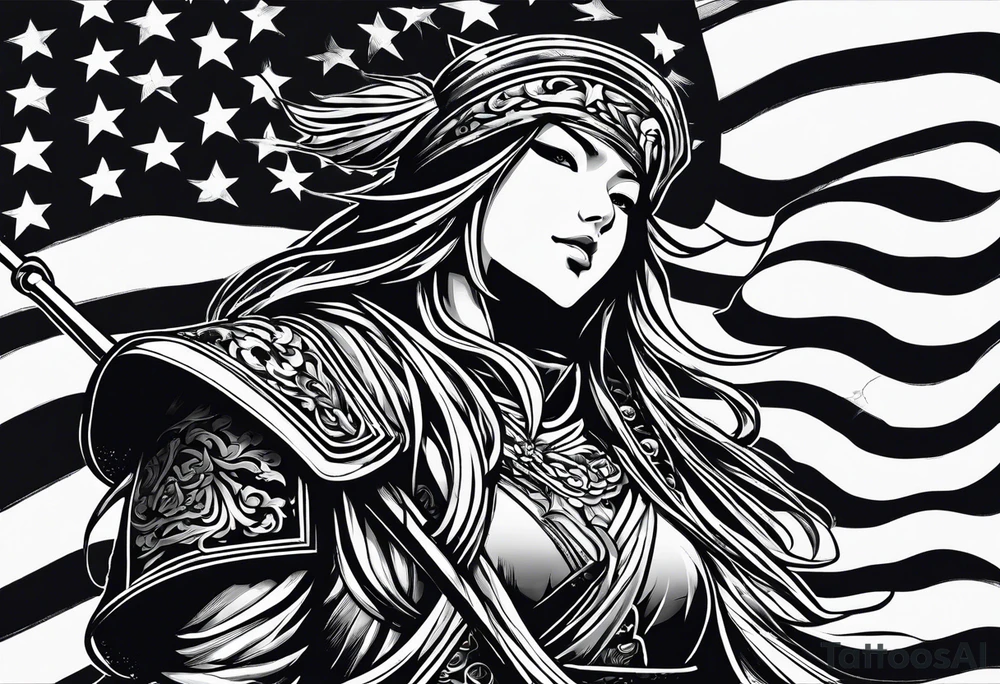 the flag from shirohige in once piece tattoo idea