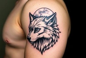 wolf,full moon. tattoo idea