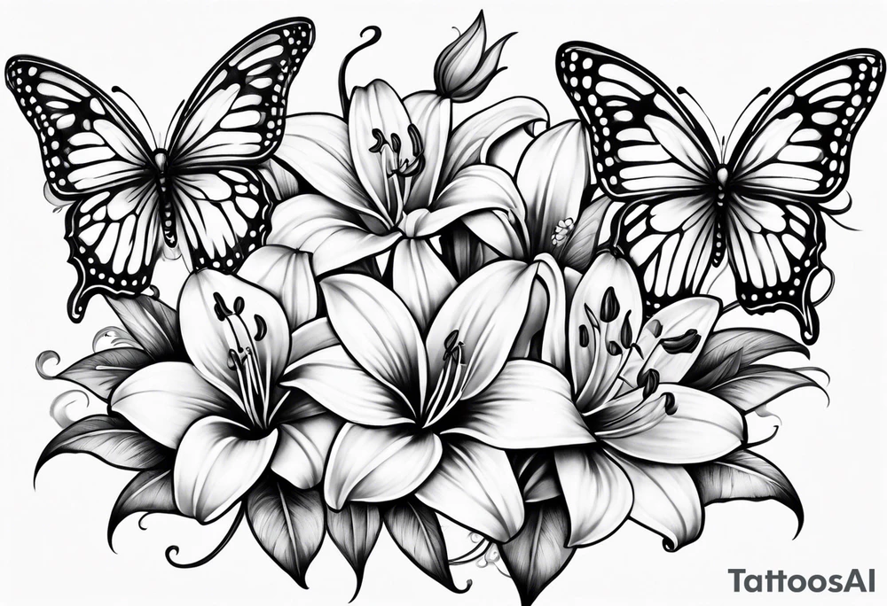 Children names stars lillies books fantasy butterflies halfsleeve forearm tattoo idea