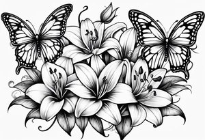Children names stars lillies books fantasy butterflies halfsleeve forearm tattoo idea