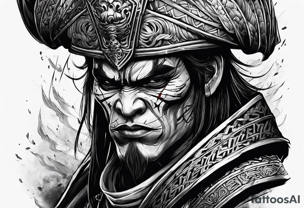A Vietnamese undead warrior tattoo idea