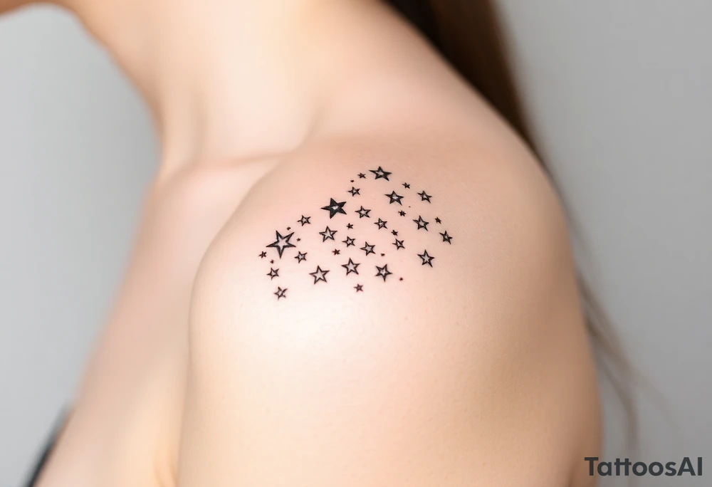 Cascade of stars swirl tattoo idea