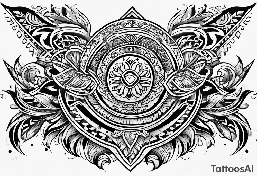 Polynesian tribal pattern forearm tattoo idea